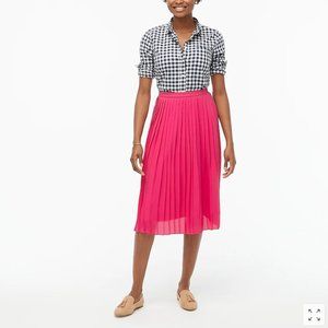 J. Crew Radiant Fuchsia Long Pleated Midi Skirt